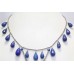 Women's Necklace 925 Sterling Silver blue lapis lazuli stone P 392